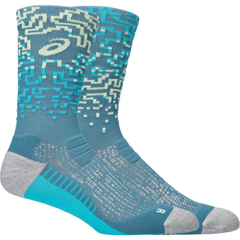 Medias ASICS Performance Run Sock Crew Foggy Teal/Energy Aqua Unisex - 0