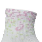 Medias ASICS Performance Run Sock Quarter White/Hazy Lilac/Glow Green Unisex - 2