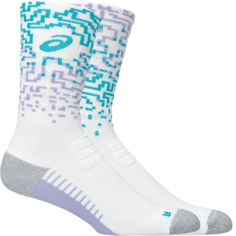 Medias ASICS Performance Run Sock Crew White/Energy Aqua/Fresh Air Unisex - 0