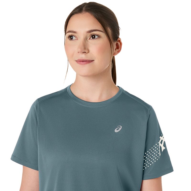 Polo ASICS Icon Ss Top Foggy Teal Mujer - 4
