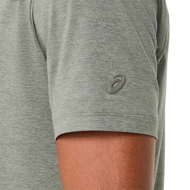 Polo ASICS Refined Texture Short Sleeve Top Truffle Grey Heather Hombre - 3