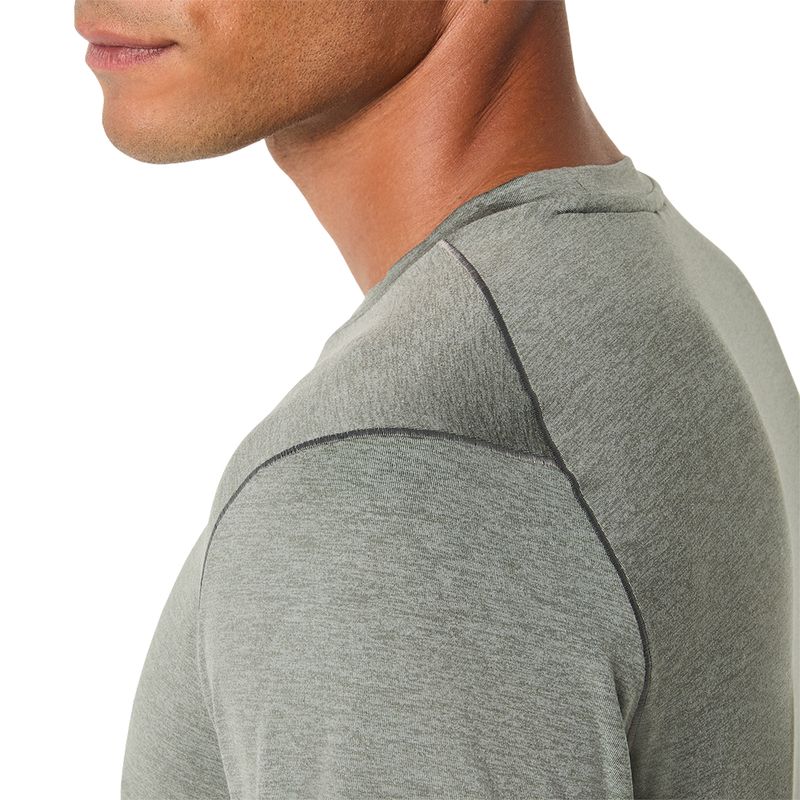 Polo ASICS Refined Texture Short Sleeve Top Truffle Grey Heather Hombre - 4