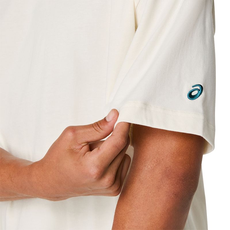 Polo ASICS Heritage Heavy Cotton Run City Tee Cream/Berlin Unisex - 5