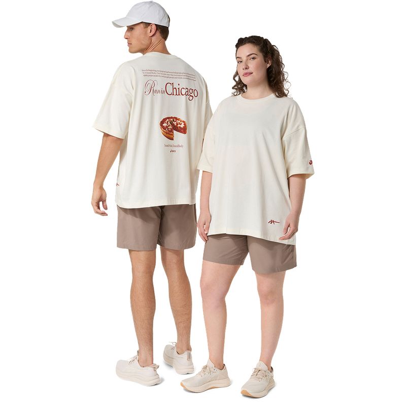 Polo ASICS Heritage Heavy Cotton Run City Tee Cream/Chicago Unisex - 2