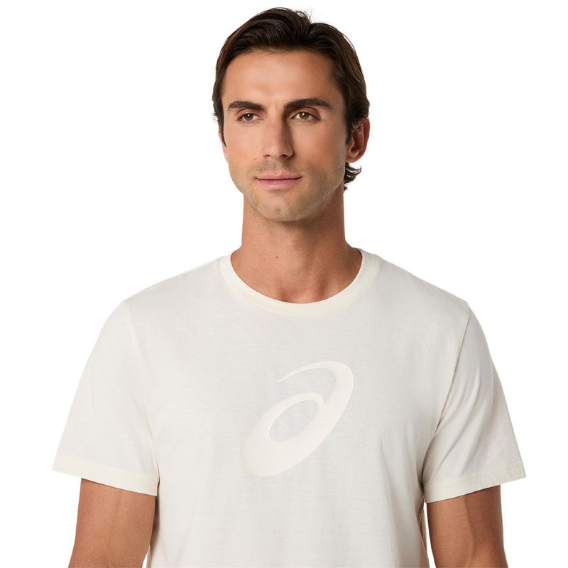 Polo ASICS Spiral Graphic Tee Cream Hombre - 3