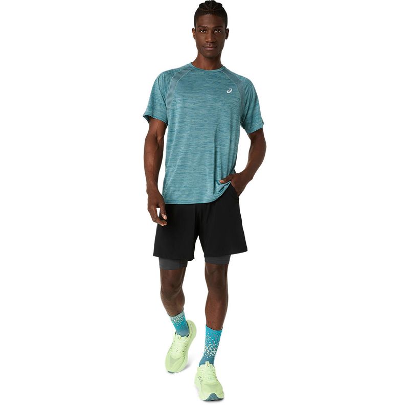 Polo ASICS Road Foggy Teal Hombre - 6