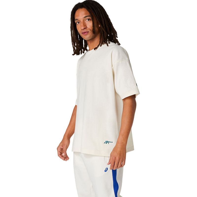 Polo ASICS Heritage Heavy Cotton Run City Tee Cream/Berlin Unisex - 4
