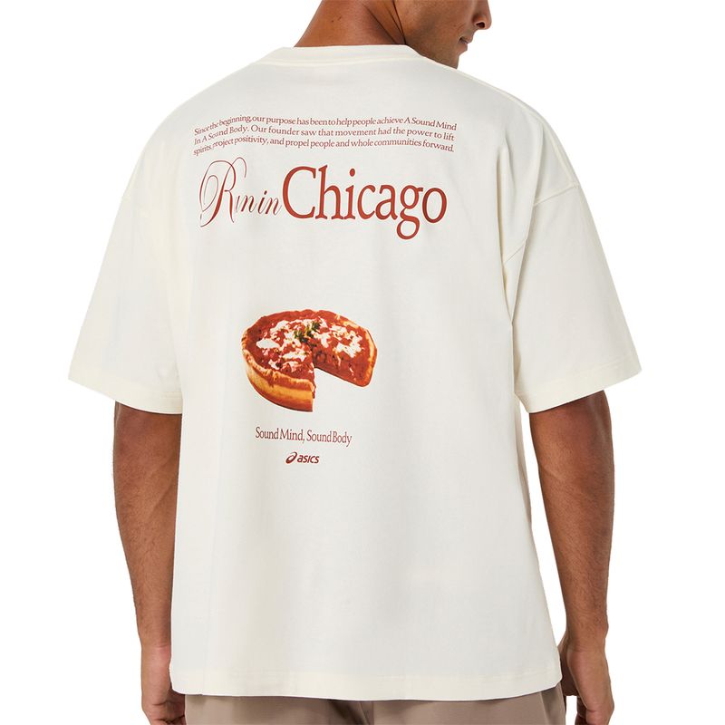 Polo ASICS Heritage Heavy Cotton Run City Tee Cream/Chicago Unisex - 3