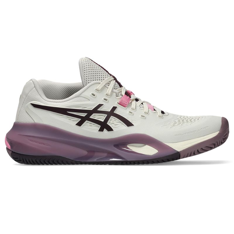 Zapatillas ASICS GEL-Resolution X Clay Soft Oat/Dark Aubergine Mujer - 0