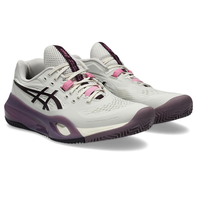 Zapatillas ASICS GEL-Resolution X Clay Soft Oat/Dark Aubergine Mujer - 2