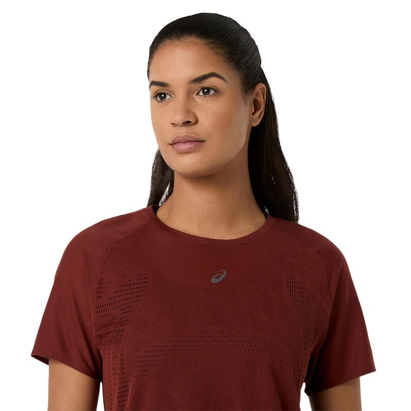 Polo ASICS Metarun Singed Red Mujer - 3